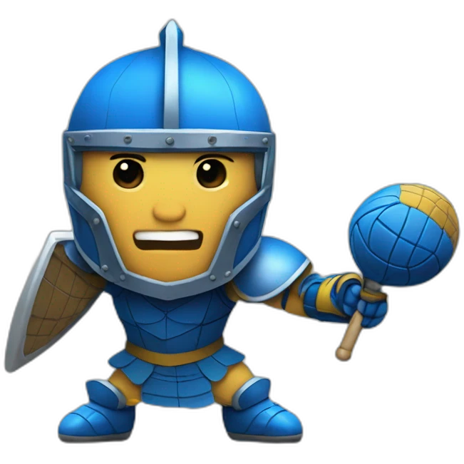 Blue Knight play handball emoji