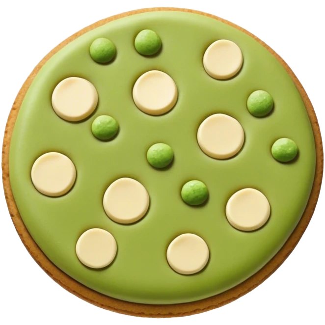 Matcha cookie with white chocolate chips  emoji