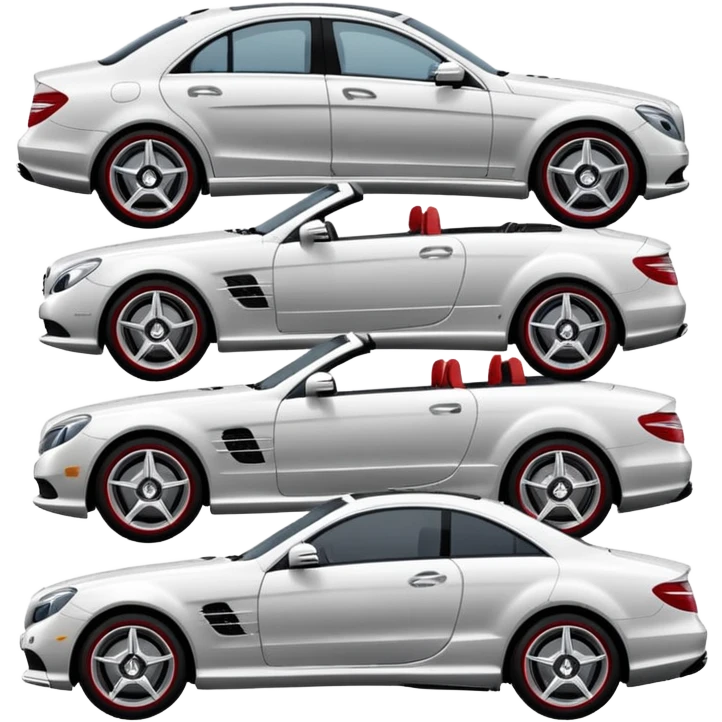 group of 4 Mercedes-Benz cars emoji style emoji