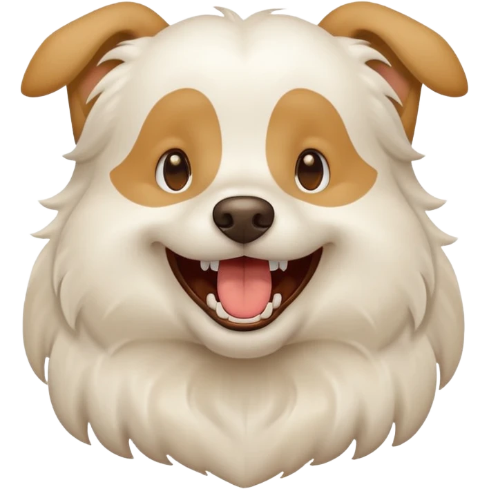 laughing white dog emoji