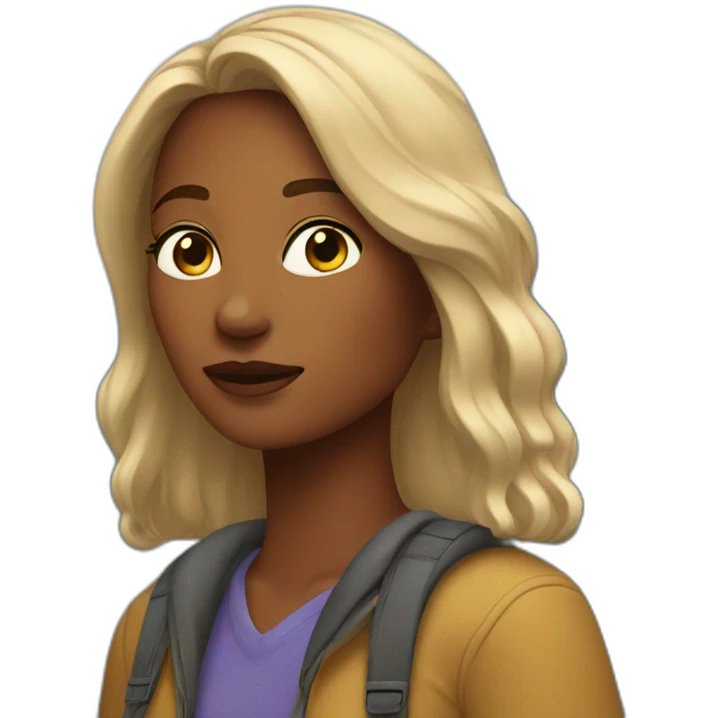 A woman looking mountains emoji