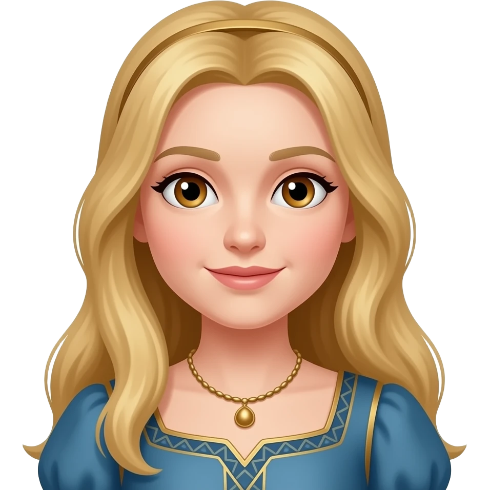 Princesa medieval rubia y con ojos marrones emoji