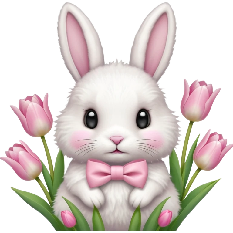 🐰🎀🌷 Cute bunny with pastel vibes emoji
