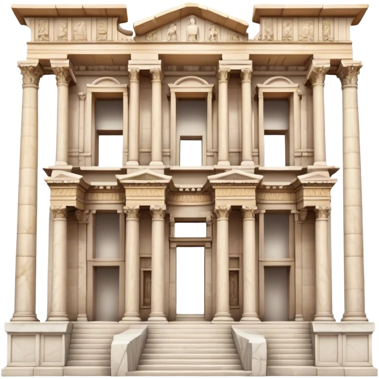 The Library of Celsus Landmark Emoji – Depicting its marble facade, carved columns, and statues. emoji