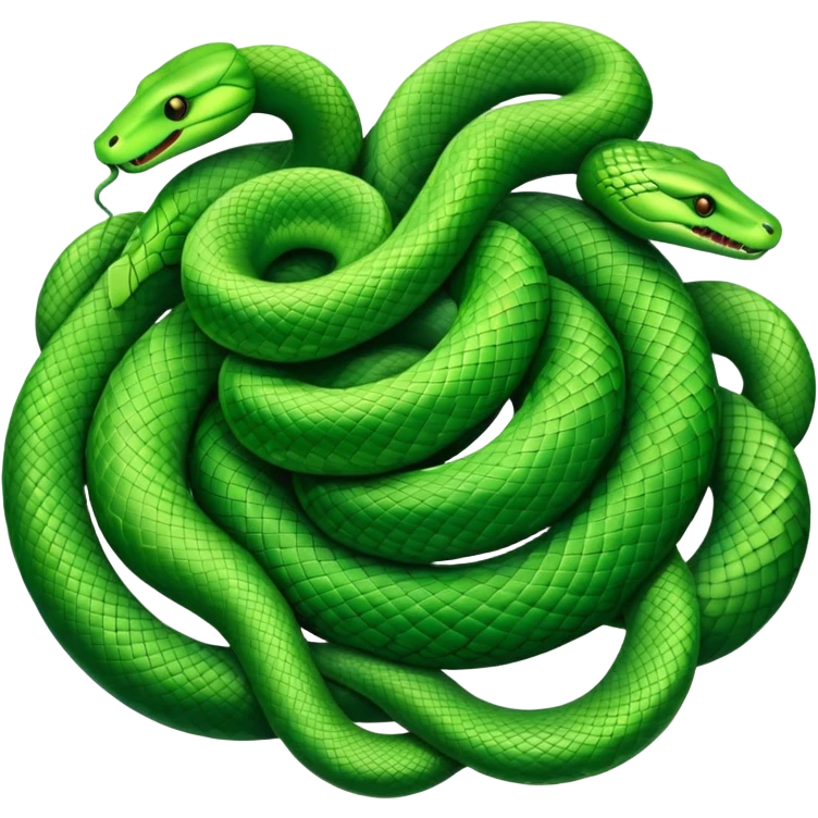 circle of snakes, multiple snakes arranged in a circular pattern emoji