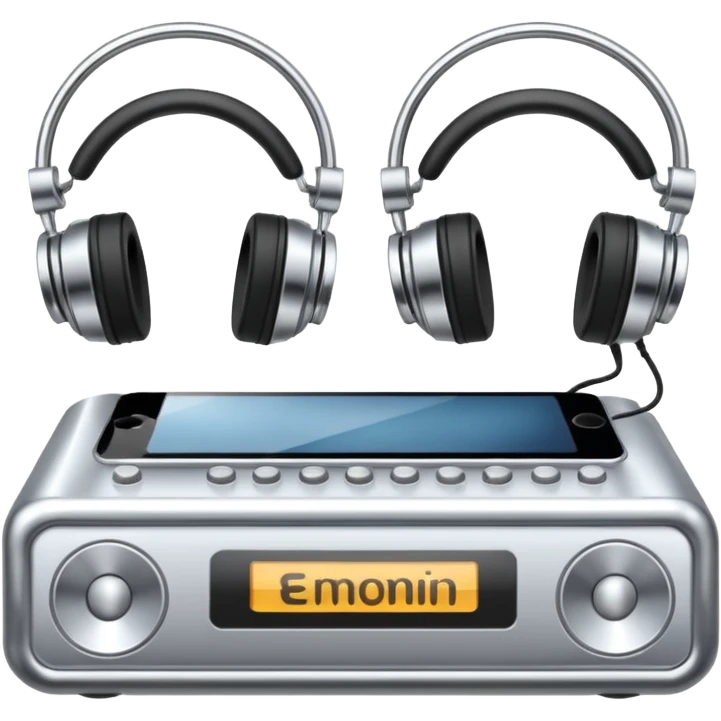 audio metallic silver chrome, no gold emoji