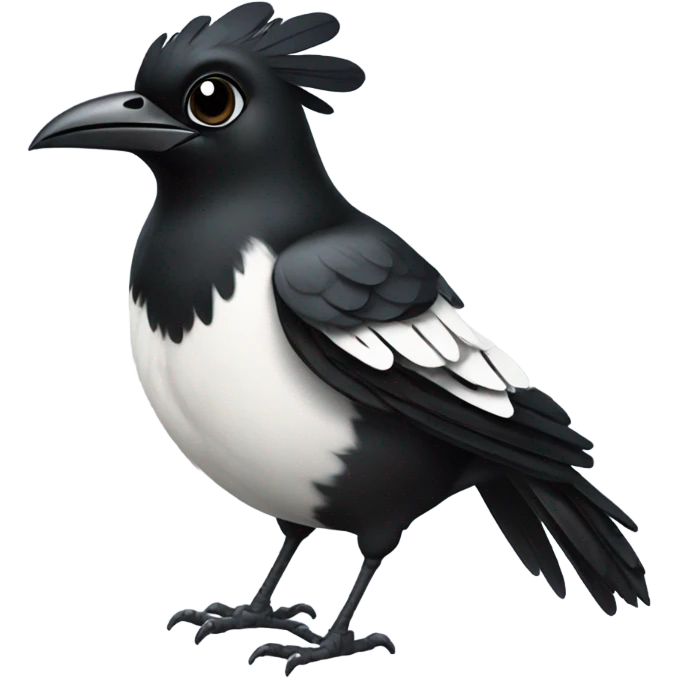Happy magpie with black hearts  emoji