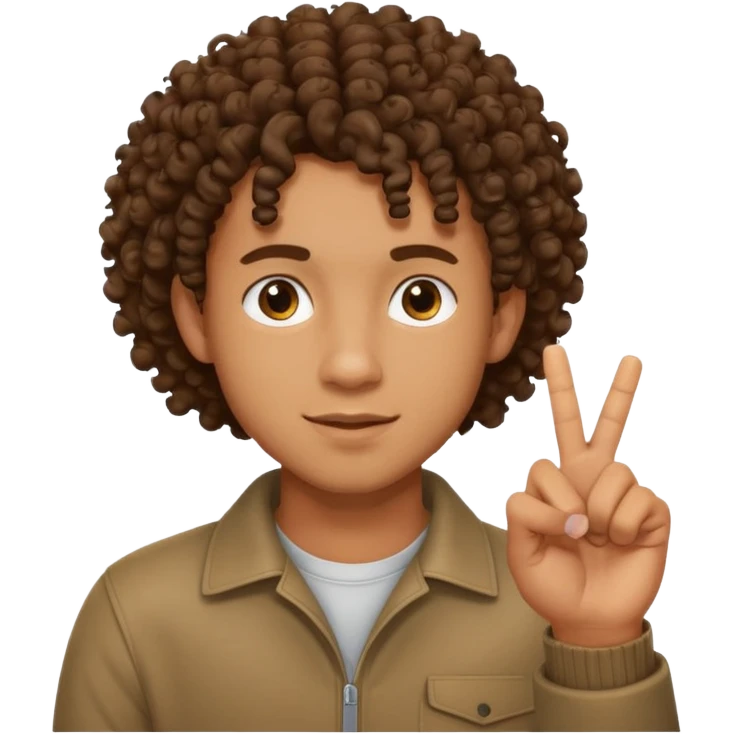 Ragazzo mulatto col coi ricci che fa il terzo dito emoji