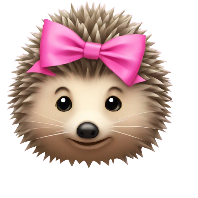 hedgehog with a pink bow emoji