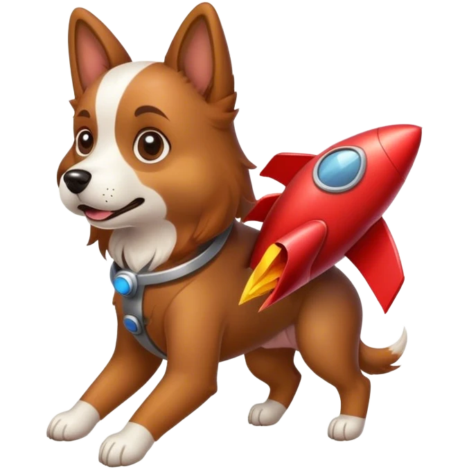 Dog with rockets  emoji