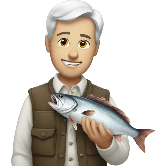 Allen eating fish emoji