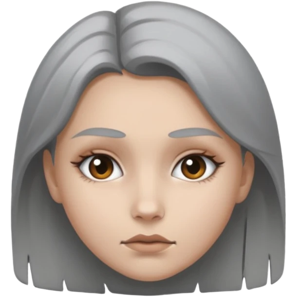 gray metal painted girl emoji