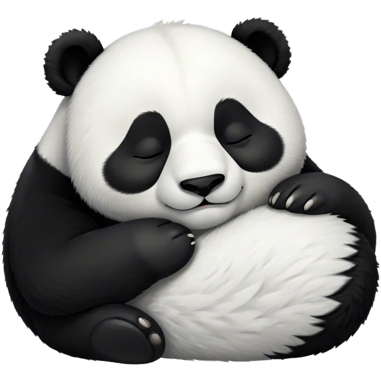 Meme-Worthy Cute Sleeping Panda Portrait Emoji, Head resting peacefully with a contented smile, showcasing a delightfully robust build and a luxuriously soft black and white Fur, eyes shut in a serene, restful nap, Simplified yet hilariously adorable features, highly detailed, glowing with a soft, drowsy light, high shine, relaxed and utterly lovable, stylized with an air of playful laziness, bright and heartwarming, soft glowing outline, capturing the essence of a comically sleepy panda, so meme-worthy it feels like it could instantly become the next viral sensation of adorable slumber! emoji