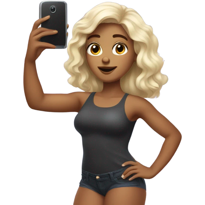 Ruso hairy girl photographing on phone emoji