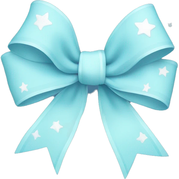 Light blue bow with stars emoji