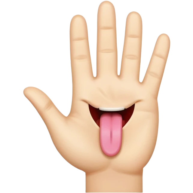 tongue out with top of hand facing out going in an outward direction  emoji