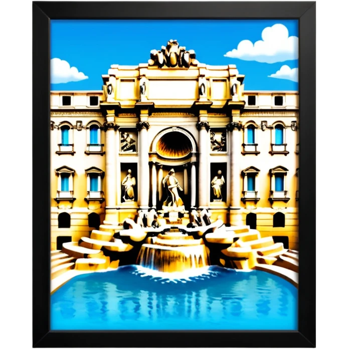 trevi fountain view from up above
no square style no frame png style  emoji