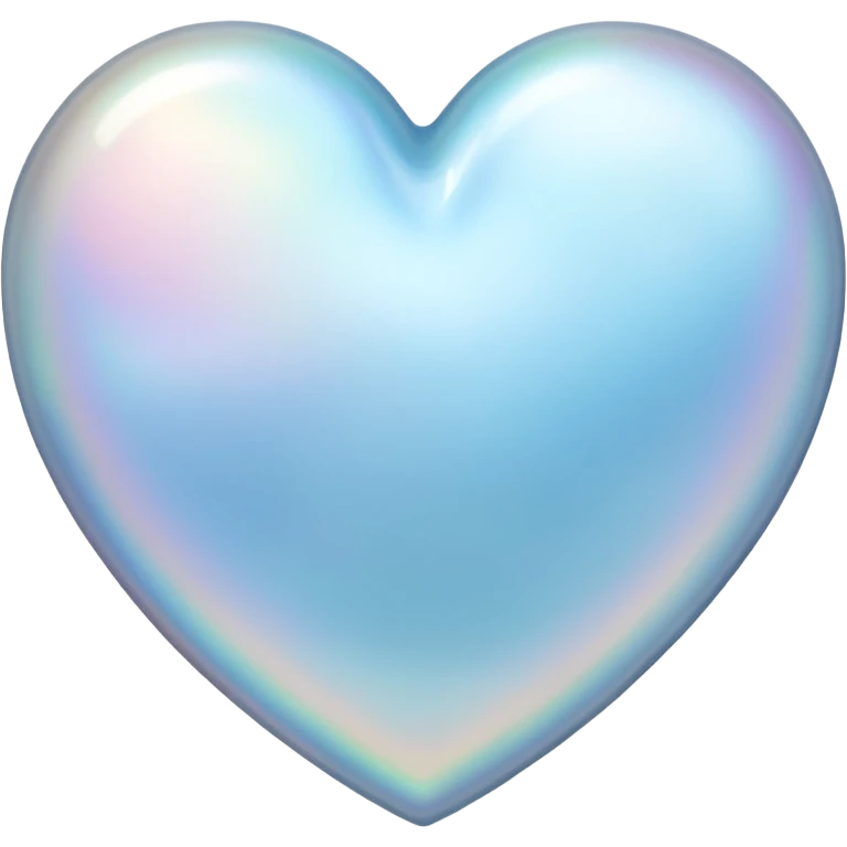 Pale blue mother-of-pearl heart emoji