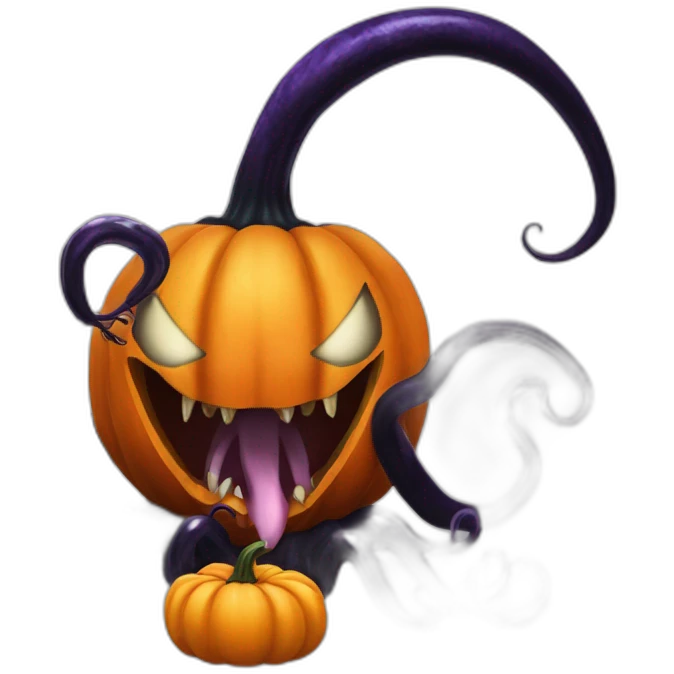 symbiote venom pumpkin with long tongue and goo tentacles emoji