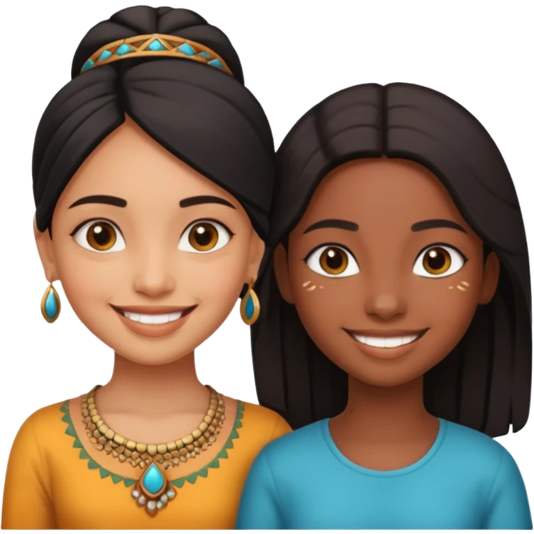 Indian and black girl dating  emoji