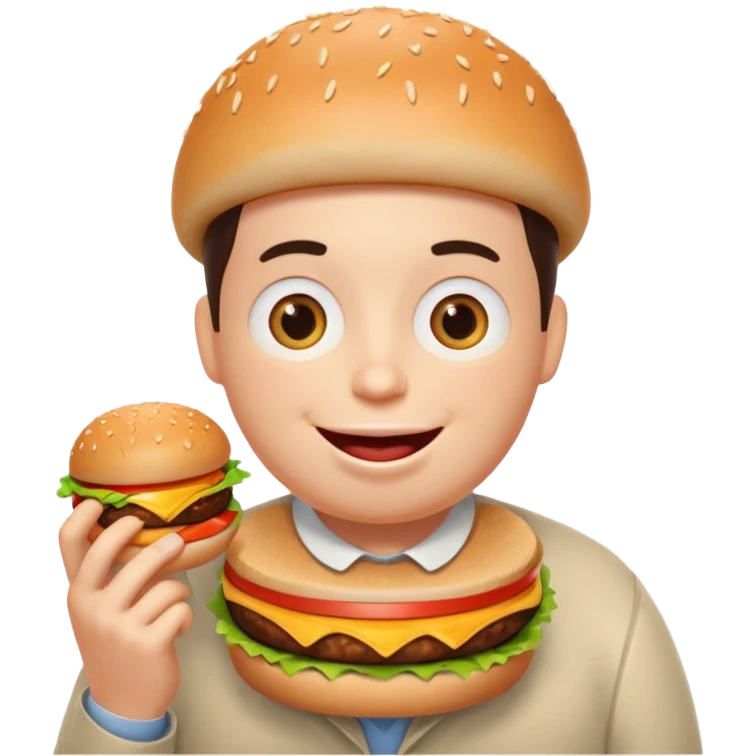 Me happy eating burger from Mr.Egg emoji
