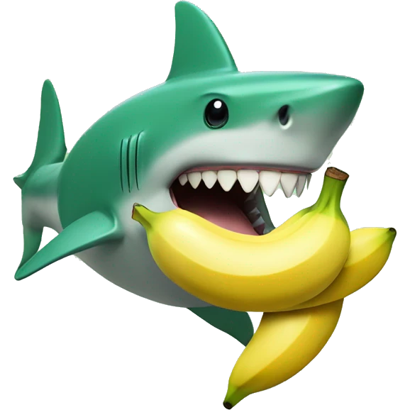 Green shark eating a banana  emoji