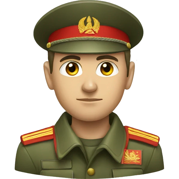 ussr soldier serious with military takes emoji