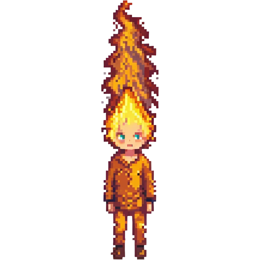 boy with fire emoji