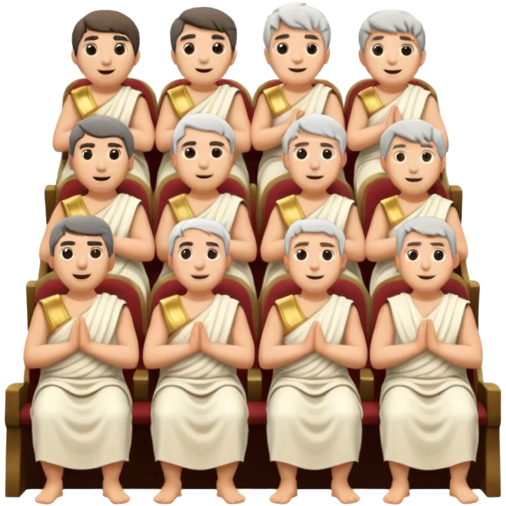 theater chorus seats filled with stone revelers emoji