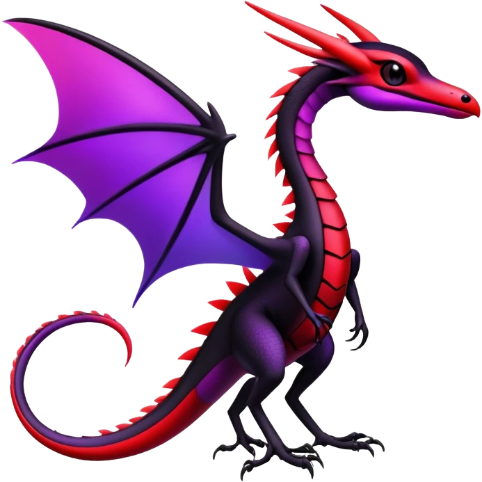Colorful Neon Black and red and purple Gothic Edgy Tropical Flygon-Aurorus-Amaura-Hybrid-Creature emoji
