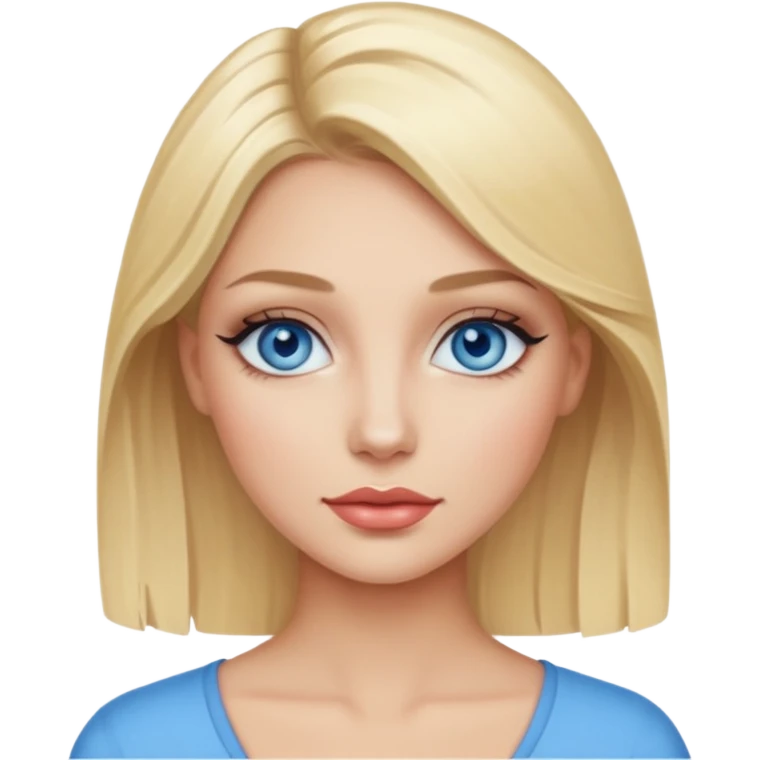 Blonde with blue eyes and makeup emoji