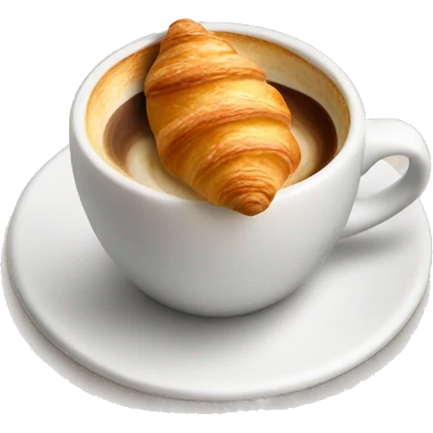 Cup of cappuccino with croissant emoji