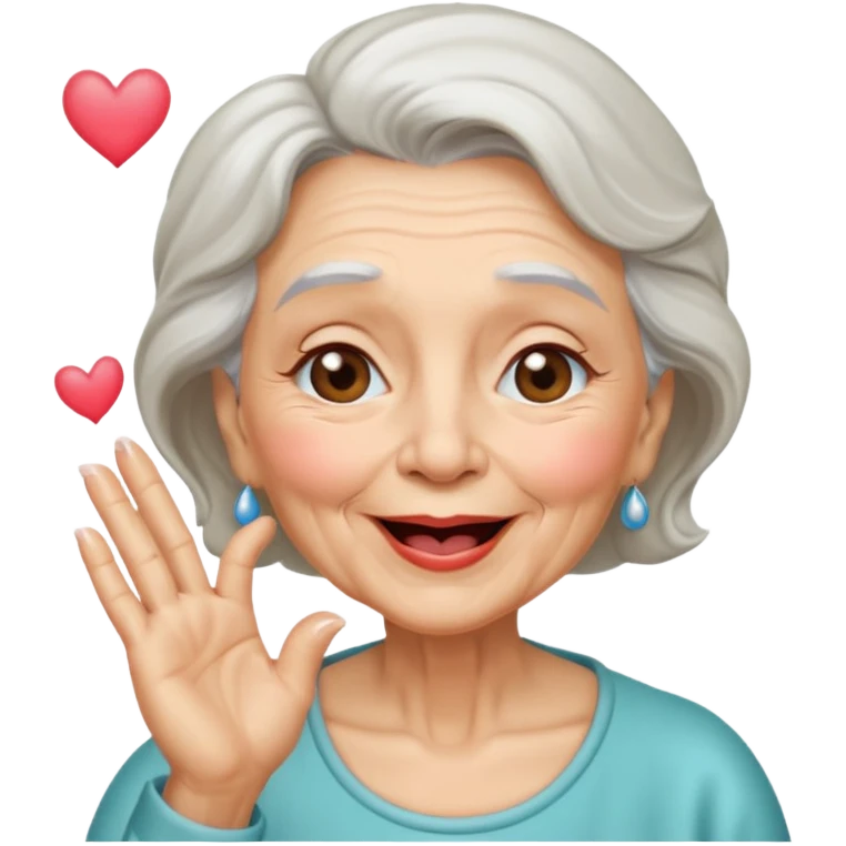 old woman blowing up a kiss  emoji