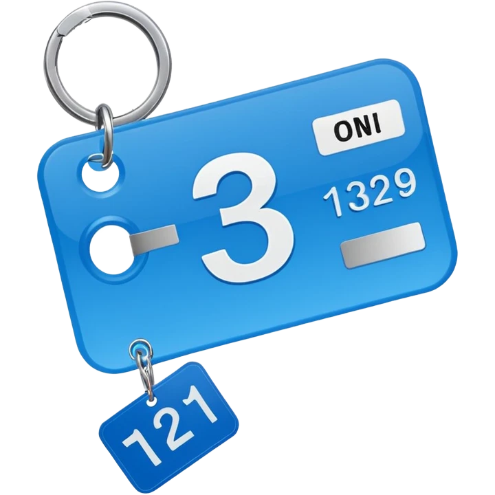 hotel card key with room number tag emoji