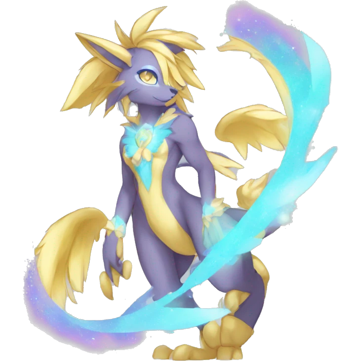 Anthro Sona Colorful Godly Celestial Shiny Fakemon Full Body emoji