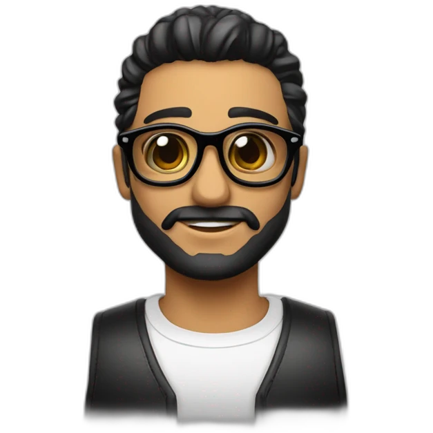 Chico calvo pendientes gafas negras emoji
