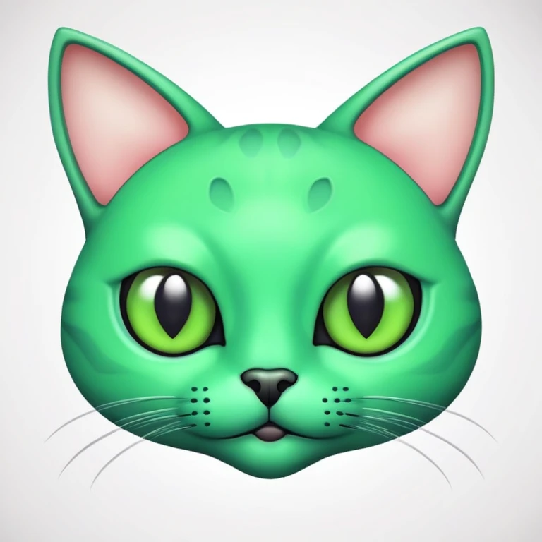 Make an alien green cat head emoji