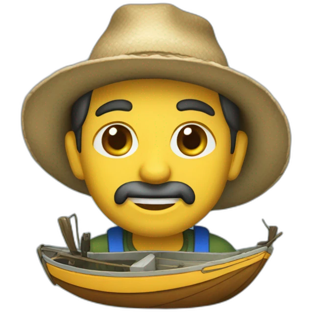 Pescador com caiaque emoji