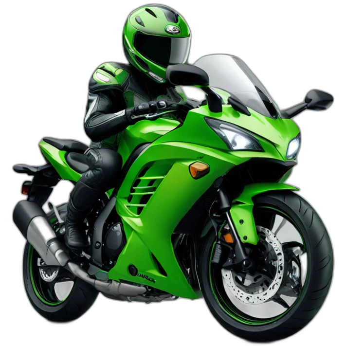 Man with helmet on Kawasaki ninja 650  emoji