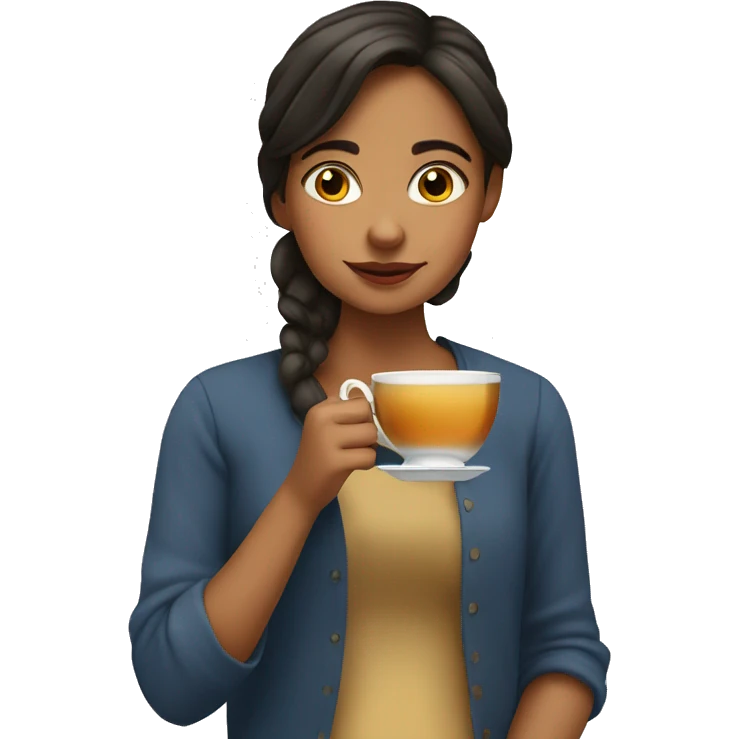 Spanish Girl sipping tea emoji