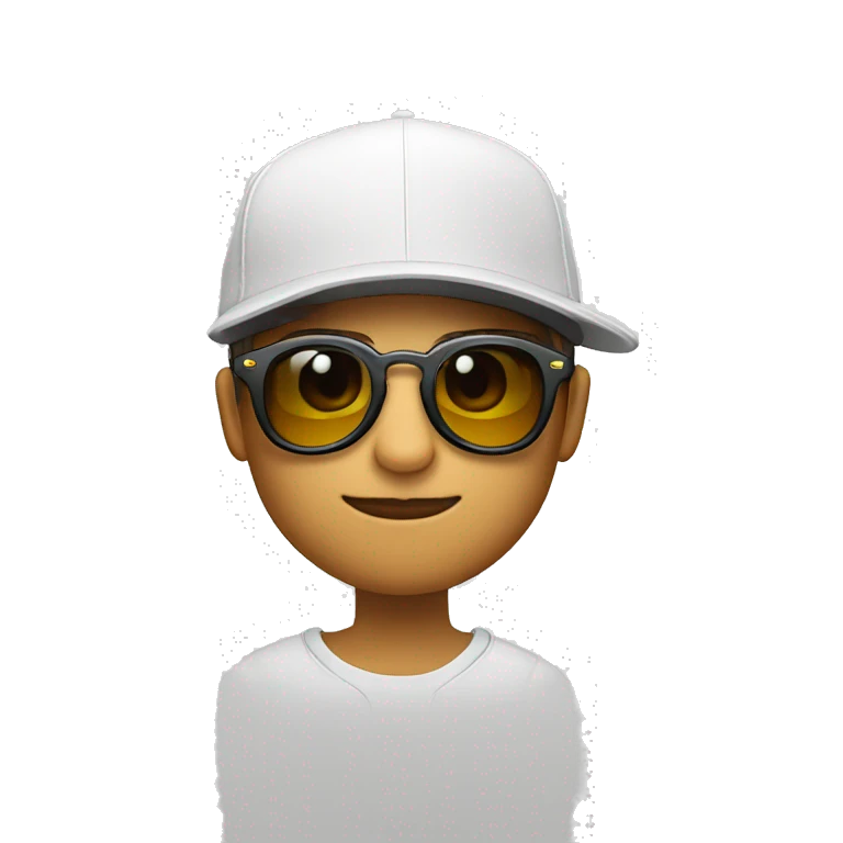 Persona con gorra y gafas con la piel blanca  emoji