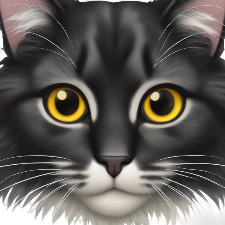 Black Norwegian forest cat with white chest spot emoji