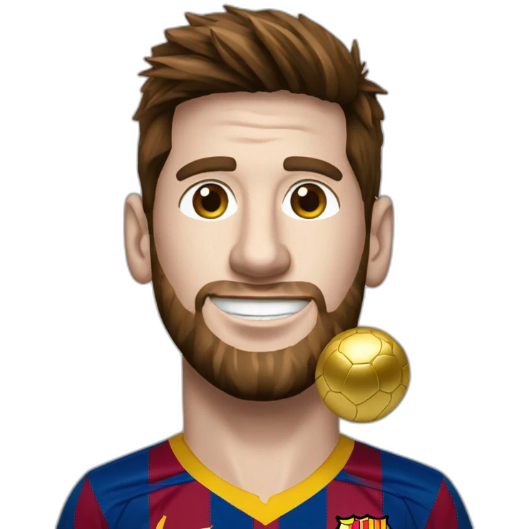Messi avec ballons d'or emoji
