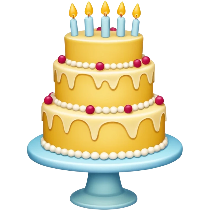 a-big-three-tiered-yellow-cake-with-popins emoji