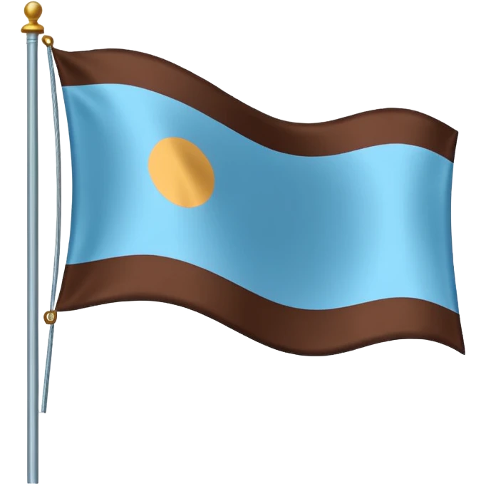 A flag with light blue and chocolate colour emoji