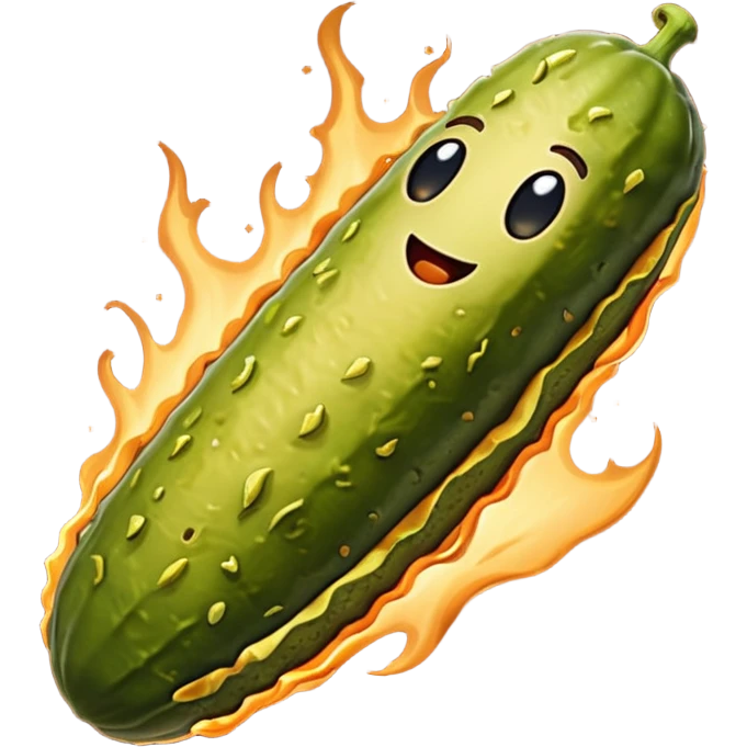 Baked pickle on planet mars emoji