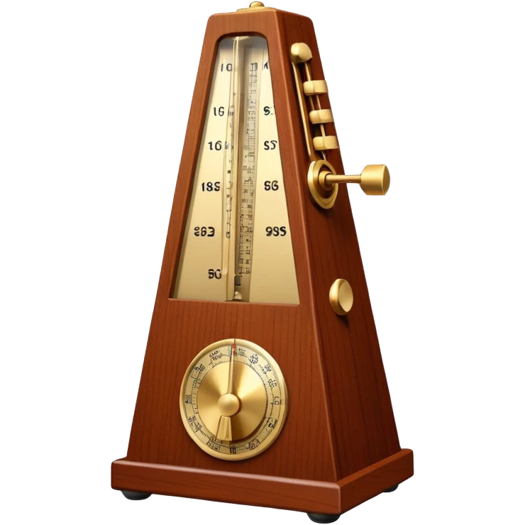 classic wooden metronome with swinging arm emoji