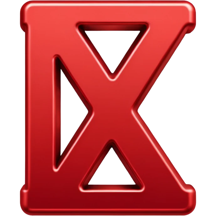 Red chain link logo in the shape of the letter K emoji