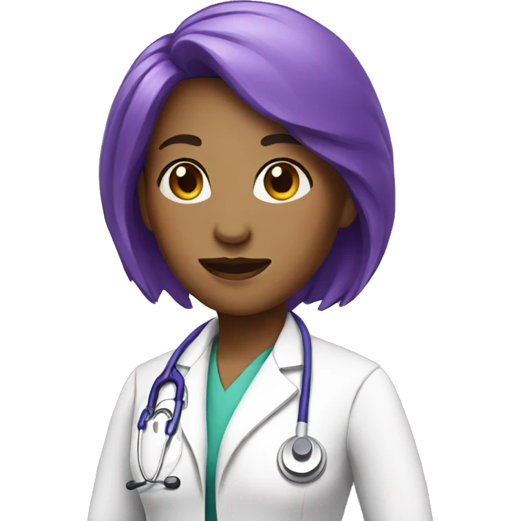doctor woman purple hair  emoji