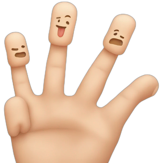Kleine Finger und Zeigefinger und Mittelfinger hoch emoji